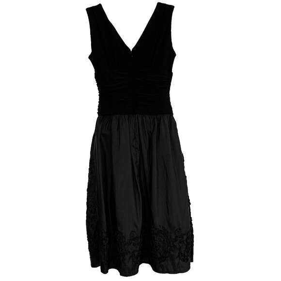Jessica Howard Evening Midi Event Dress 6P Ruched Ribbon Rosettes Wimsigoth - Picture 3 of 11